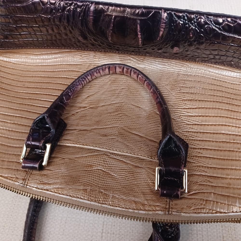 Brahmin Tan Crossbody Gator Bag Purse - Picture 4 of 13
